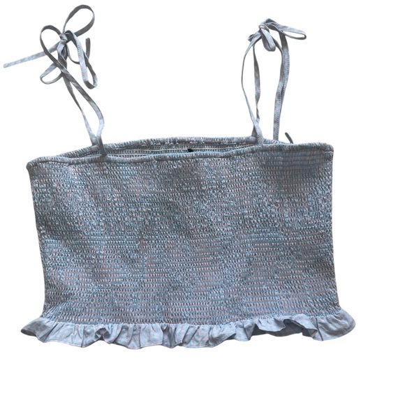 NEW Blank NYC Sweet Escape Smocked Crop Top - Picture 6 of 9